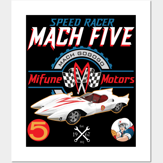 Speed Racer Mach 5 Mifune Motors Wall Art by Alema Art